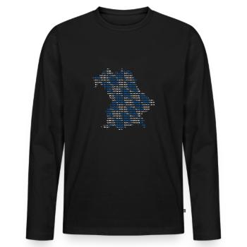Bayern Flagge Schrift - Männer Premium Bio Langarmshirt - Schwarz - Vorne - Nico (187cm)