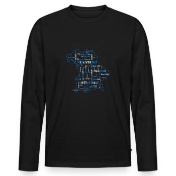 Bayern Flagge Bundesland Umriss München Ulm - Männer Premium Bio Langarmshirt - Schwarz - Vorne - Nico (187cm)