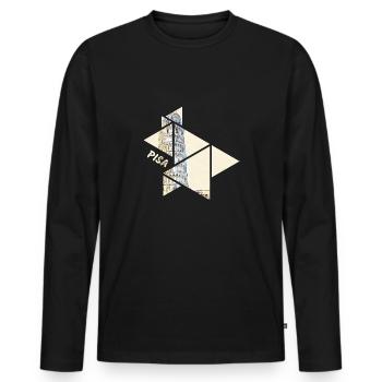 Leaning Tower of Pisa - Men's Premium Organic Long Sleeve Shirt - black - Front - Nico (187cm)