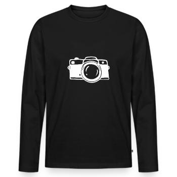 Fotograf Kamera Fotoapparat - Männer Premium Bio Langarmshirt - Schwarz - Vorne - Nico (187cm)