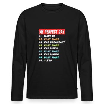 The perfect tag playing piano - Men's Premium Organic Long Sleeve Shirt - black - Front - Nico (187cm)