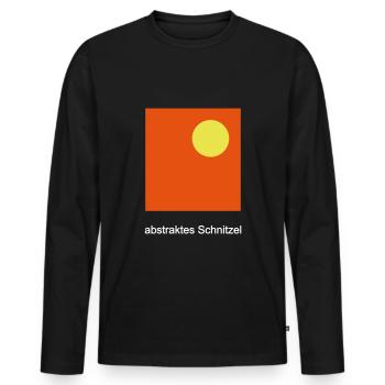 abstraktes Schnitzel, Wiener Schnitzel, Schnitzel, - Männer Premium Bio Langarmshirt - Schwarz - Vorne - Nico (187cm)
