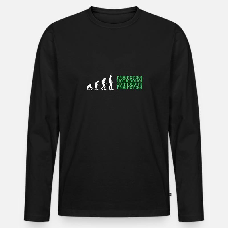 Evolution Künstliche Intelligenz - Männer Premium Bio Langarmshirt - Schwarz