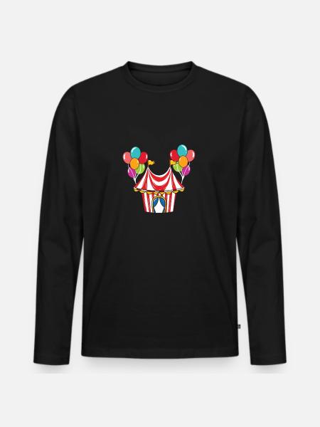 Zirkus Zirkuszelt Zirkusdirektor - Männer Premium Bio Langarmshirt - Schwarz