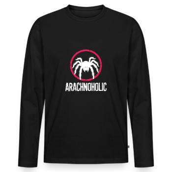 Arachnoholic big hairy tarantula silhouette - Men's Premium Organic Long Sleeve Shirt - black - Front - Nico (187cm)