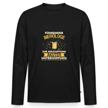 Führender Bierologe Bekämpfung Unterhopfung Bier - Männer Premium Bio Langarmshirt - Schwarz - Vorne - Nico (187cm)