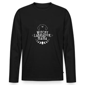 Witchy Labrador Mama Hunde Hexe Hexen - Männer Premium Bio Langarmshirt - Schwarz - Vorne - Nico (187cm)
