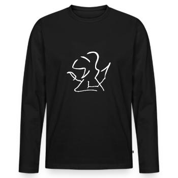 Ritter Cartoon Fantasy Monster Logo Zeichnung - Männer Premium Bio Langarmshirt - Schwarz - Vorne - Nico (187cm)