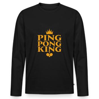 Ping Pong King Tischtennis für den Sport - Männer Premium Bio Langarmshirt - Schwarz - Vorne - Nico (187cm)