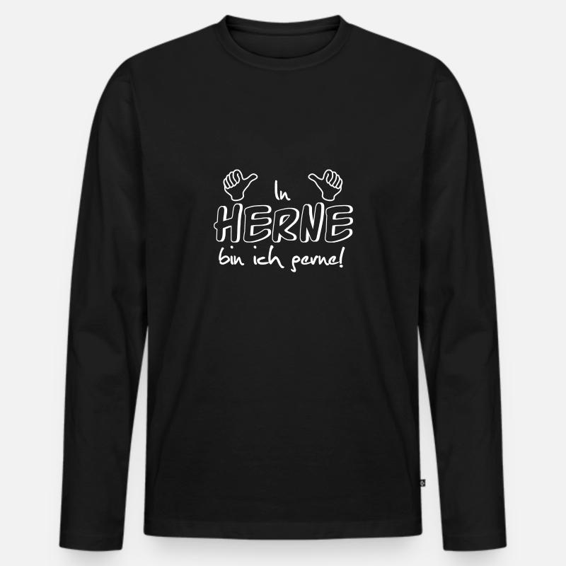 Herne - Männer Premium Bio Langarmshirt - Schwarz