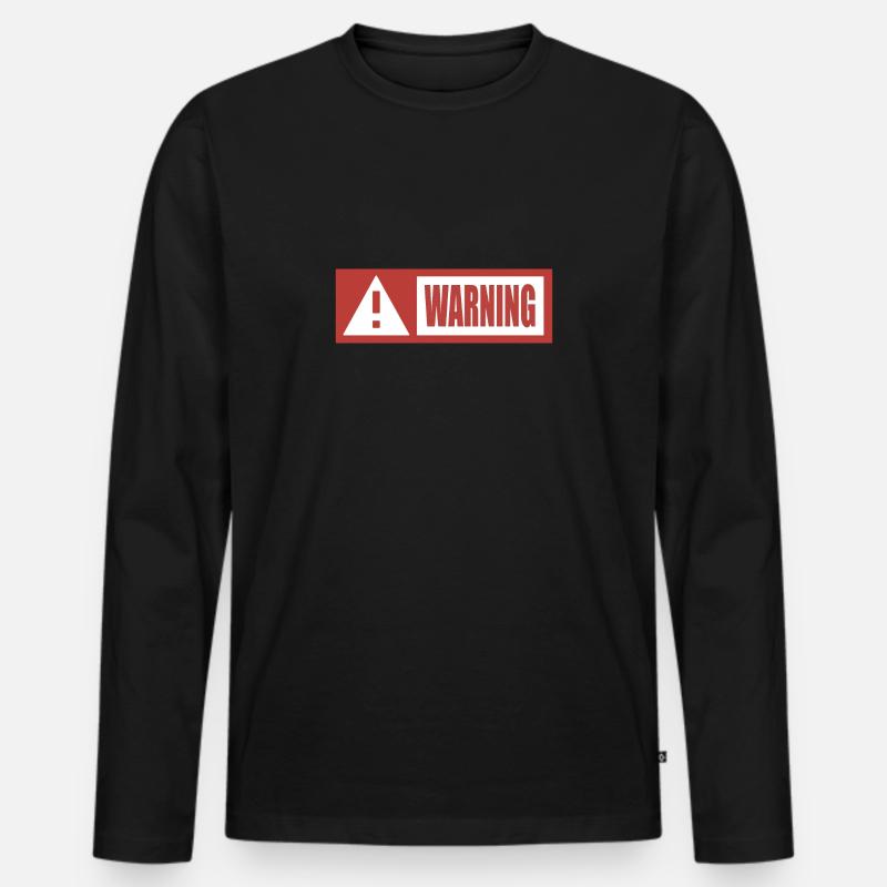 Gefahr - Männer Premium Bio Langarmshirt - Schwarz