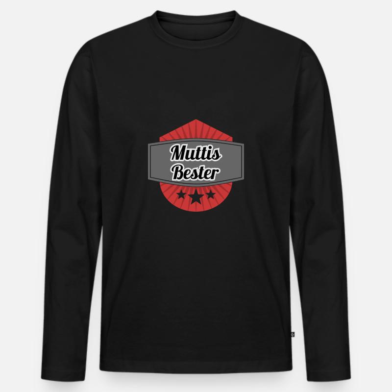 muttis bester - Männer Premium Bio Langarmshirt - Schwarz