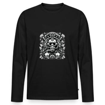 Plongée Plongeurs dans le monde sous-marin - T-shirt manches longues Premium bio Homme - noir - Devant - Nico (187cm)