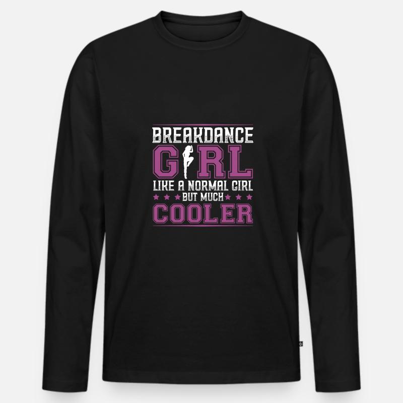breakdance mädchen - Männer Premium Bio Langarmshirt - Schwarz