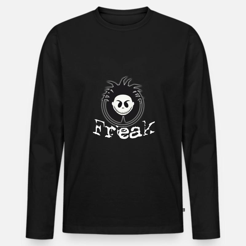 Freak Design Logo - Männer Premium Bio Langarmshirt - Schwarz