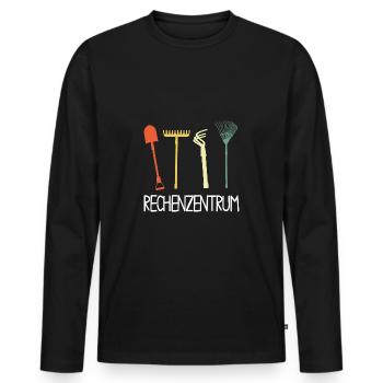Rechenzentrum Rechner Computer EDV Server lustig - Männer Premium Bio Langarmshirt - Schwarz - Vorne - Nico (187cm)