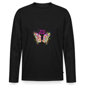 Kölle alaaf, wings, confetti, angelwings, carnival - Men's Premium Organic Long Sleeve Shirt - black - Front - Nico (187cm)