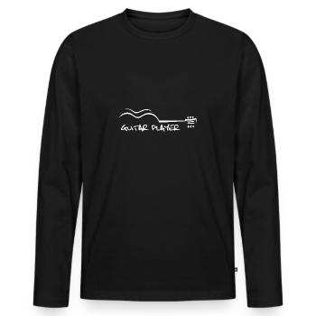 Guitar Player Shirt Geschenk - Männer Premium Bio Langarmshirt - Schwarz - Vorne - Nico (187cm)
