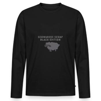 Mouton noir, Mouton, illustration - T-shirt manches longues Premium bio Homme - noir - Devant - Nico (187cm)