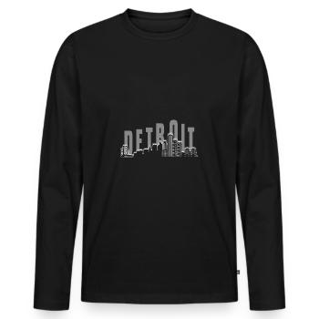 Horizon de Détroit - T-shirt manches longues Premium bio Homme - noir - Devant - Nico (187cm)
