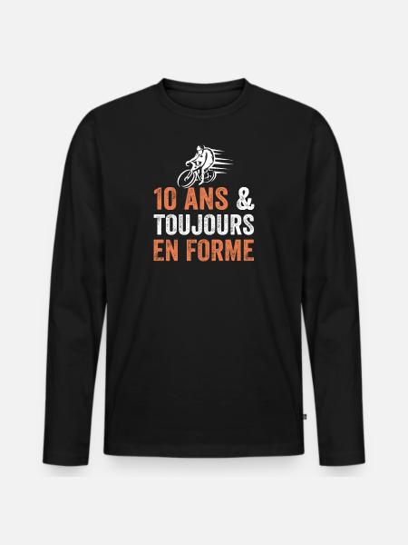10 Year Anniversary Gift Bicycle - Men's Premium Organic Long Sleeve Shirt - black
