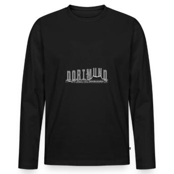Dortmund Skyline - Männer Premium Bio Langarmshirt - Schwarz - Vorne - Nico (187cm)