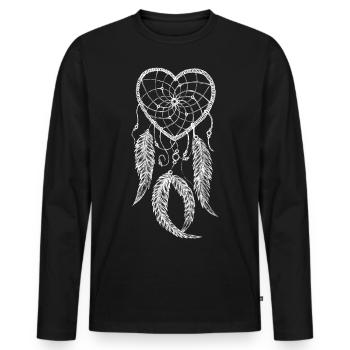 Dream Catcher - Men's Premium Organic Long Sleeve Shirt - black - Front - Nico (187cm)