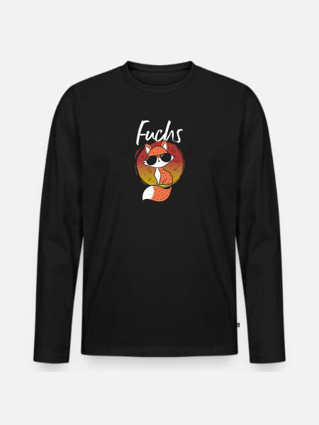 renard - T-shirt manches longues Premium bio Homme - noir