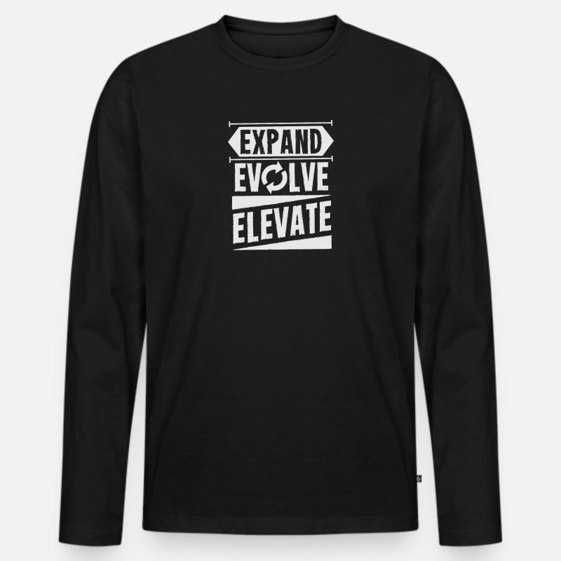 Expand - Evolve - Elevate - Männer Premium Bio Langarmshirt - Schwarz