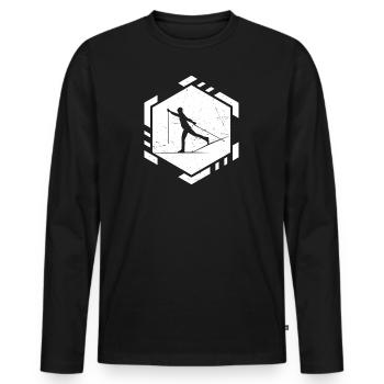 Ski de fond Ski de fond Ski de fond Patinage Ski de fond - T-shirt manches longues Premium bio Homme - noir - Devant - Nico (187cm)
