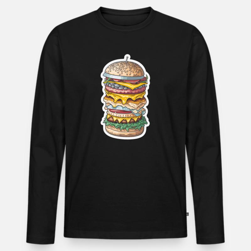 MAXI-BURGER - Männer Premium Bio Langarmshirt - Schwarz