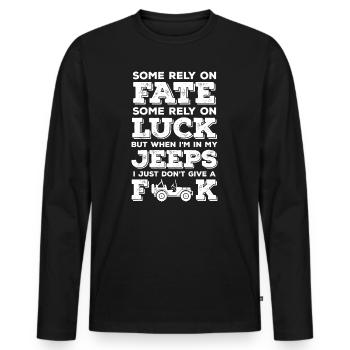 Jeeps - Men's Premium Organic Long Sleeve Shirt - black - Front - Nico (187cm)