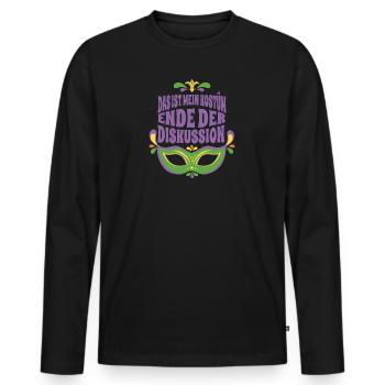 Karneval Das Ist Mein Kostüm Ende Der Diskussion - Männer Premium Bio Langarmshirt - Schwarz - Vorne - Nico (187cm)
