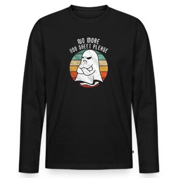 Halloween Ghost Funny No More Boo Sheet Please - T-shirt manches longues Premium bio Homme - noir - Devant - Nico (187cm)