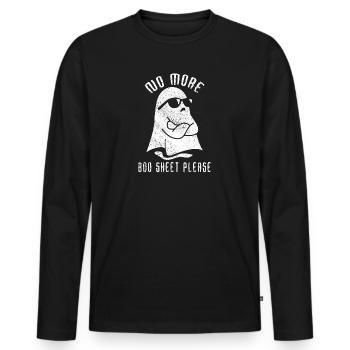 Halloween Ghost Funny No More Boo Sheet Please - T-shirt manches longues Premium bio Homme - noir - Devant - Nico (187cm)