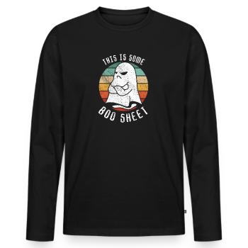 Halloween Ghost Funny This Is Some Boo Sheet - Men's Premium Organic Long Sleeve Shirt - black - Front - Nico (187cm)