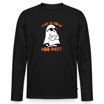 Halloween Ghost Funny This Is Some Boo Sheet - Men's Premium Organic Long Sleeve Shirt - black - Front - Nico (187cm)