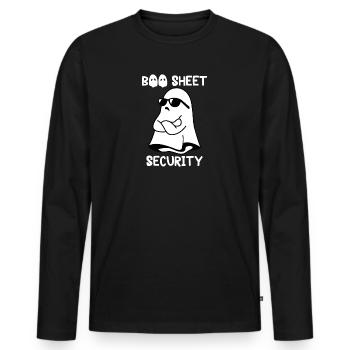 Halloween Humor Funny Ghost Boo Sheet Security - Men's Premium Organic Long Sleeve Shirt - black - Front - Nico (187cm)