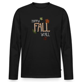 Herbst Happy Fall Y'all - Männer Premium Bio Langarmshirt - Schwarz - Vorne - Nico (187cm)