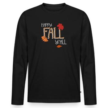 Herbst Happy Fall Y'all - Männer Premium Bio Langarmshirt - Schwarz - Vorne - Nico (187cm)