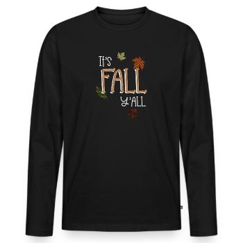 Herbst Spruch It's Fall Y'all - Männer Premium Bio Langarmshirt - Schwarz - Vorne - Nico (187cm)