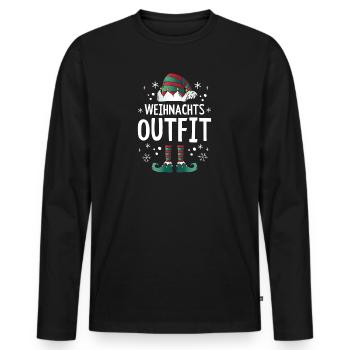 Weihnachten Weihnachtsoutfit Elf Xmas - Männer Premium Bio Langarmshirt - Schwarz - Vorne - Nico (187cm)