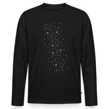 étoiles, gris, étoile - T-shirt manches longues Premium bio Homme - noir - Devant - Nico (187cm)