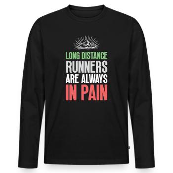 Long Distance Runners Are Always In Pain - Men's Premium Organic Long Sleeve Shirt - black - Front - Nico (187cm)