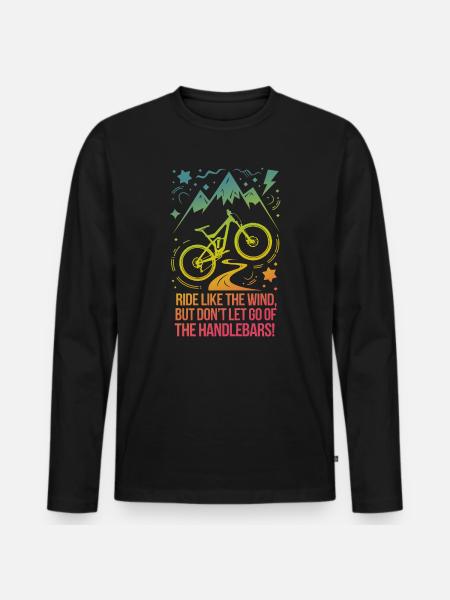 Mountain Biking Freedom Quote - Men's Premium Organic Long Sleeve Shirt - black