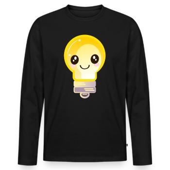 LIGHT BULB - Men's Premium Organic Long Sleeve Shirt - black - Front - Nico (187cm)