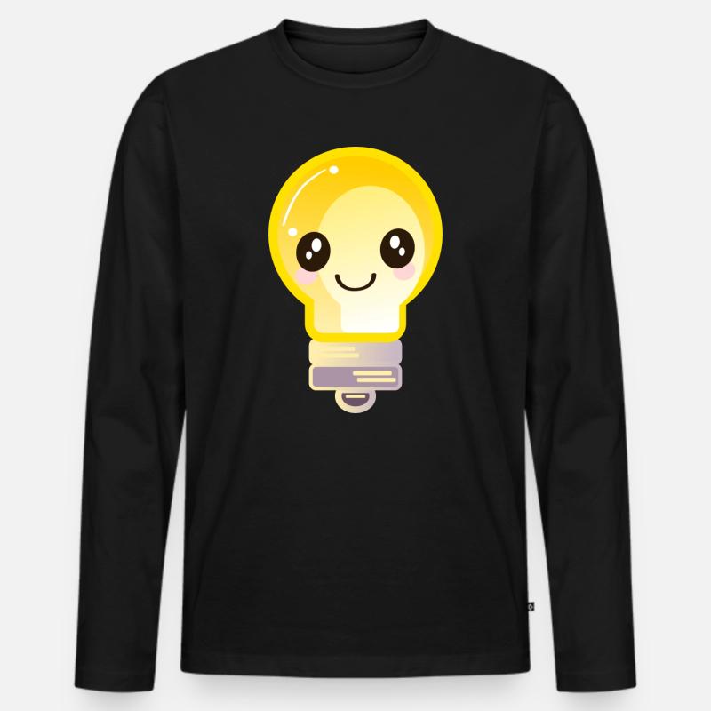 GLÜHBIRNE LICHT - Männer Premium Bio Langarmshirt - Schwarz