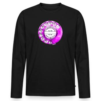 Vintage Rotary Telephone Dial Retro - Men's Premium Organic Long Sleeve Shirt - black - Front - Nico (187cm)