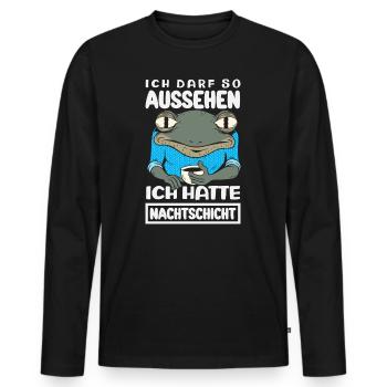 Night shift I'm allowed to look like this - Men's Premium Organic Long Sleeve Shirt - black - Front - Nico (187cm)