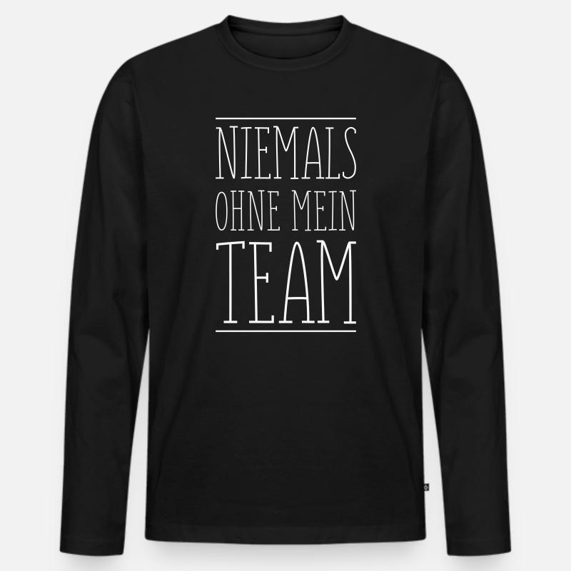 mein Team - Männer Premium Bio Langarmshirt - Schwarz